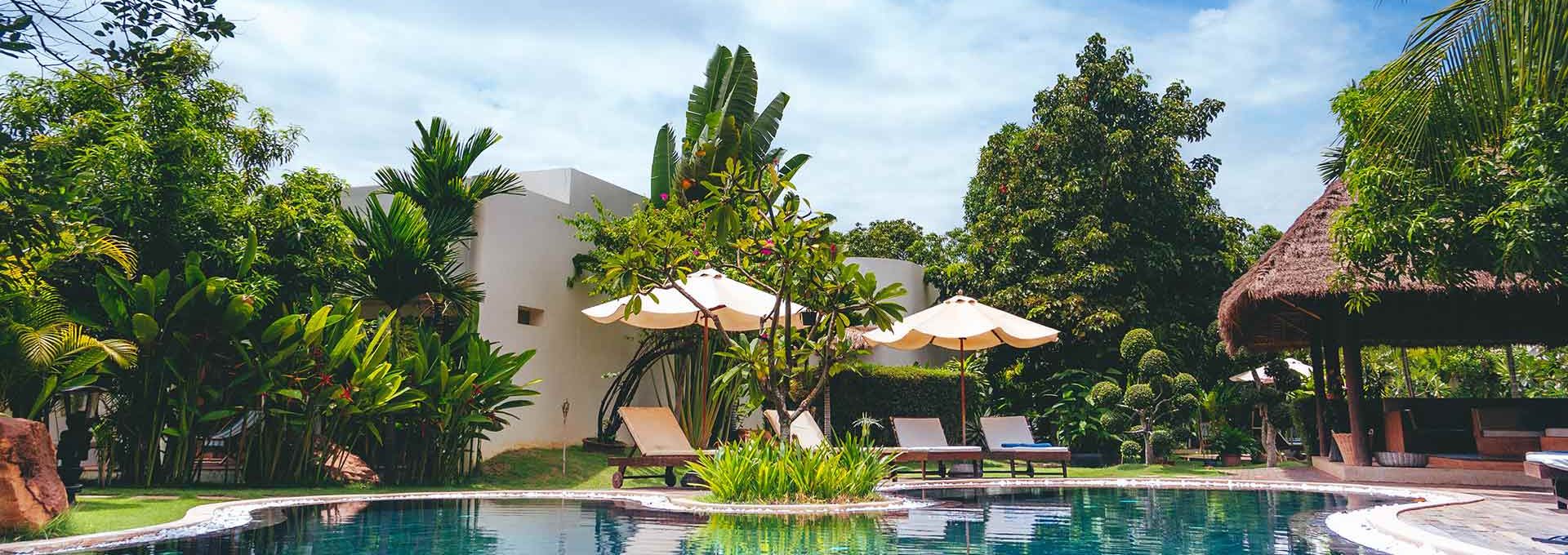 chairs besides the swimming-pool